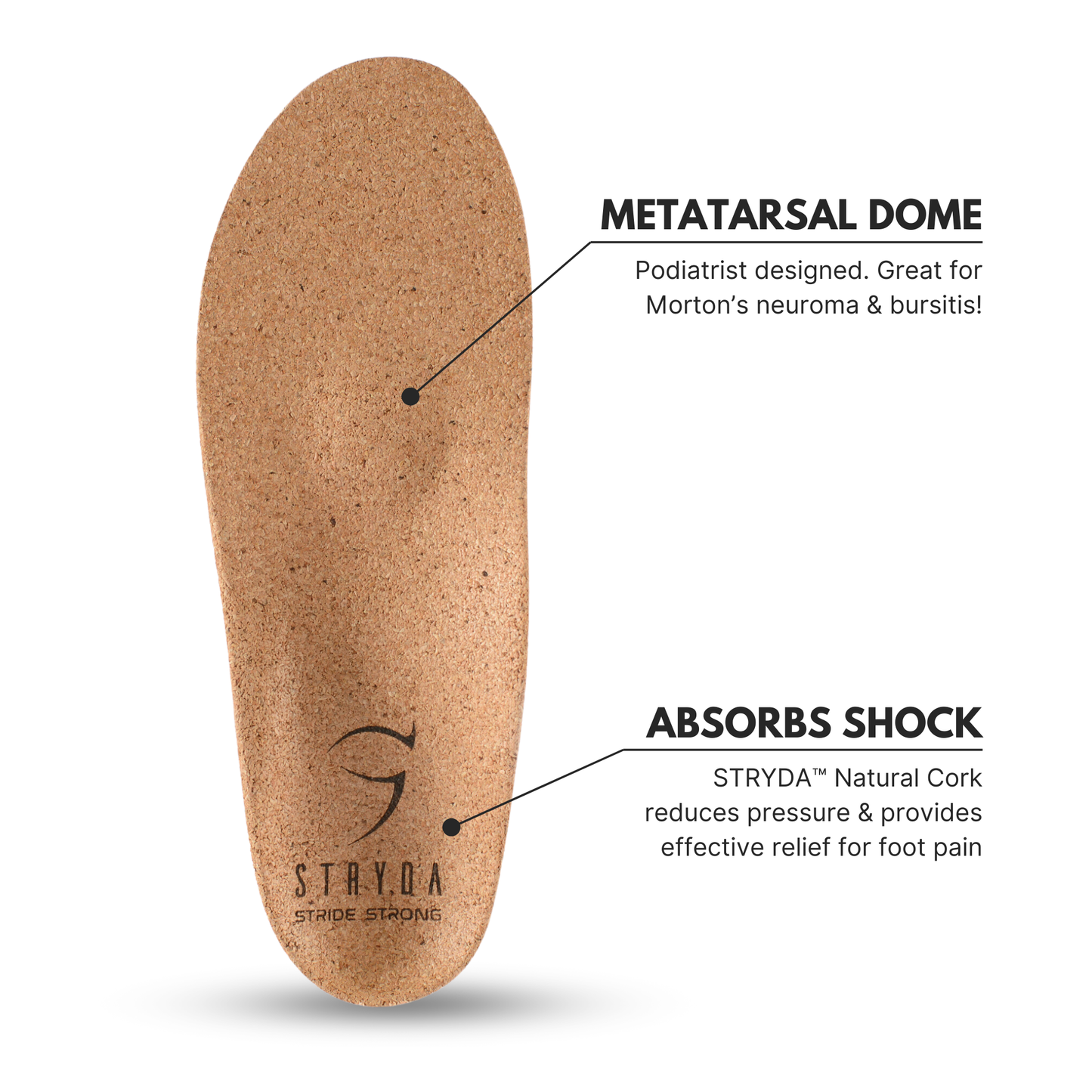 STRYDA Soles Comfort Cork Insoles